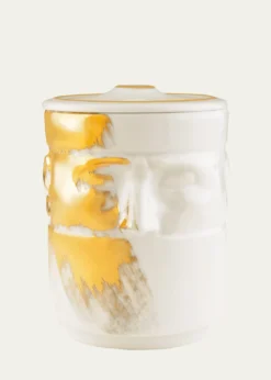 GINORI 1735The Companion Candleholder, White/Gold - LCDC Collection