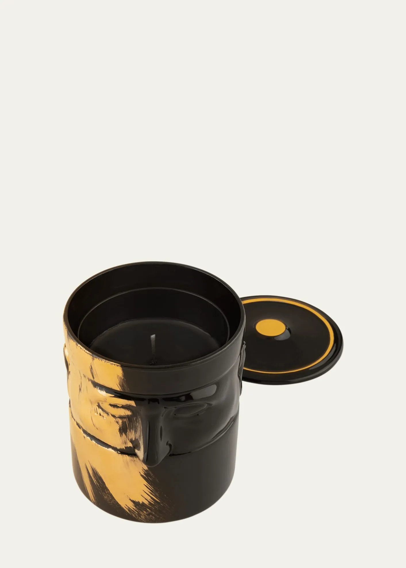 GINORI 1735The Companion Candleholder, Charcoal/Gold - LCDC Collection