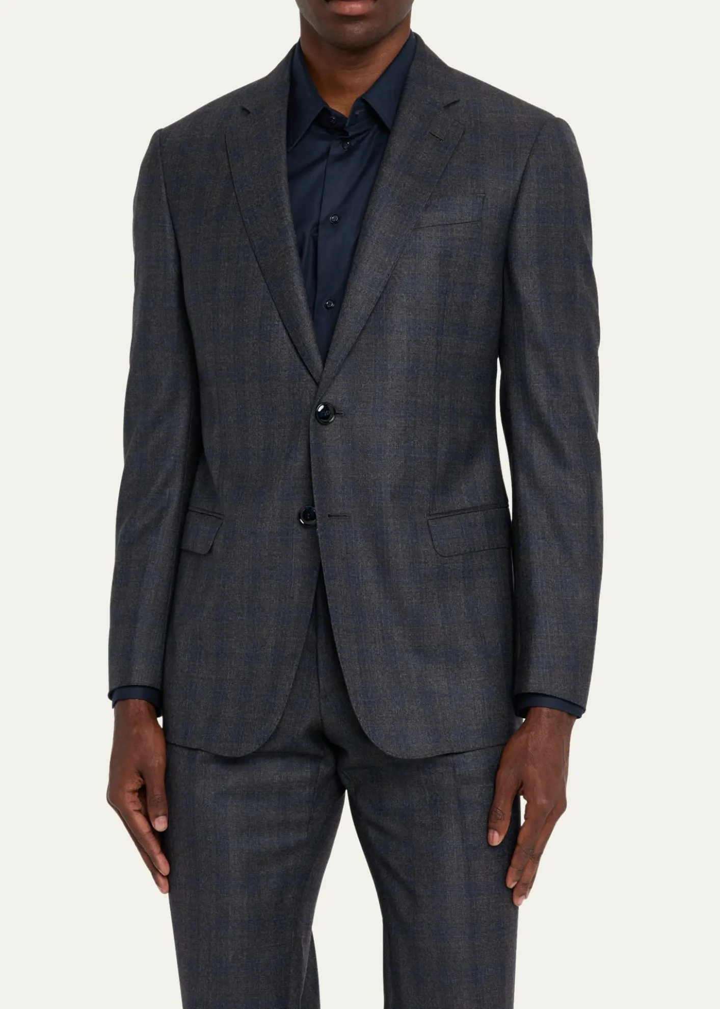 Giorgio ArmaniMen's Blurred Plaid G Line Two-Piece Suit