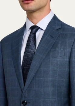 Giorgio ArmaniMen's Blurred Windowpane 240G Suit