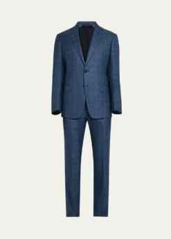 Giorgio ArmaniMen's Blurred Windowpane 240G Suit