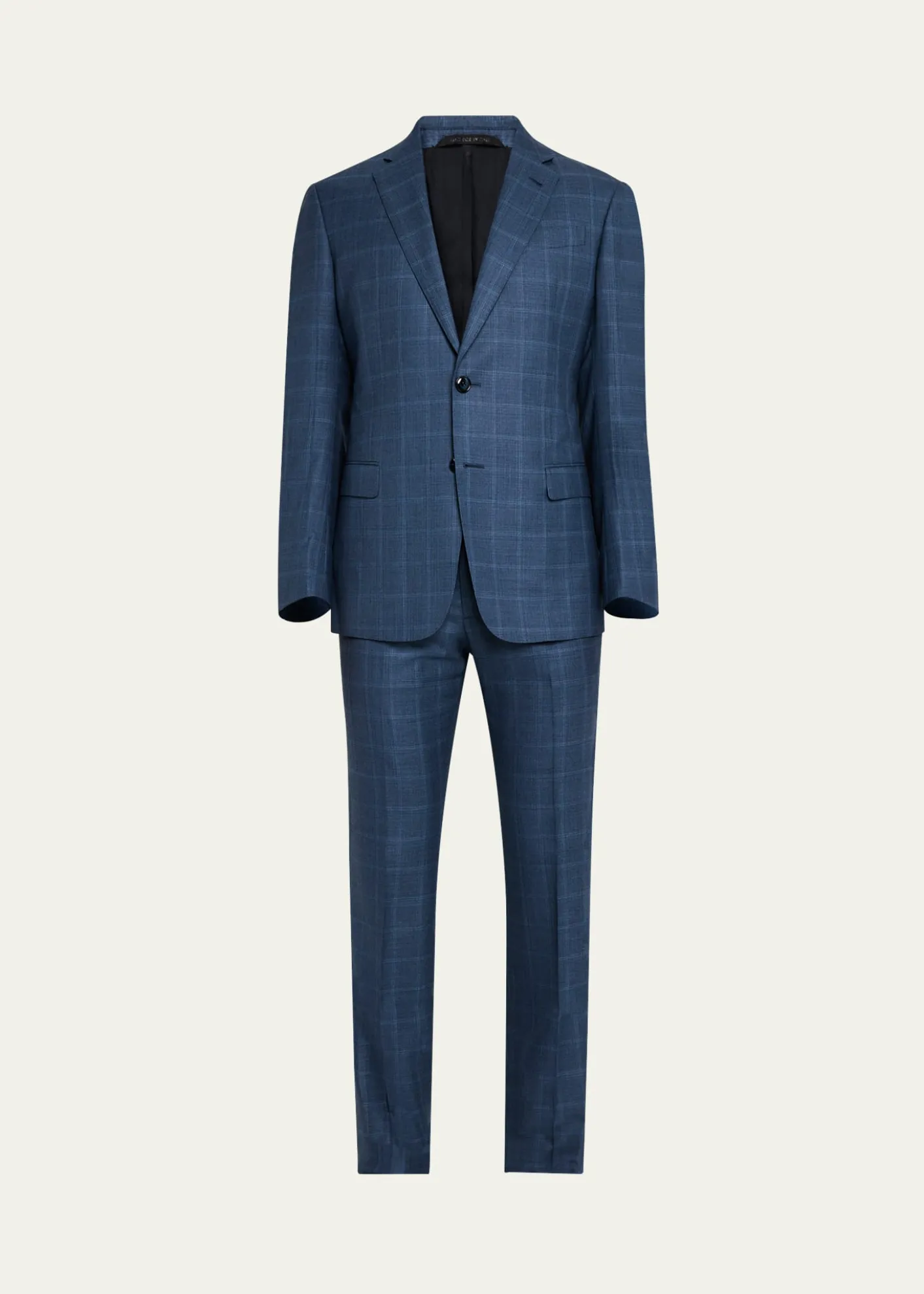 Giorgio ArmaniMen's Blurred Windowpane 240G Suit