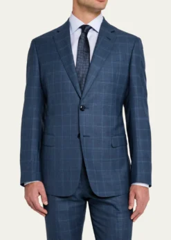 Giorgio ArmaniMen's Blurred Windowpane 240G Suit