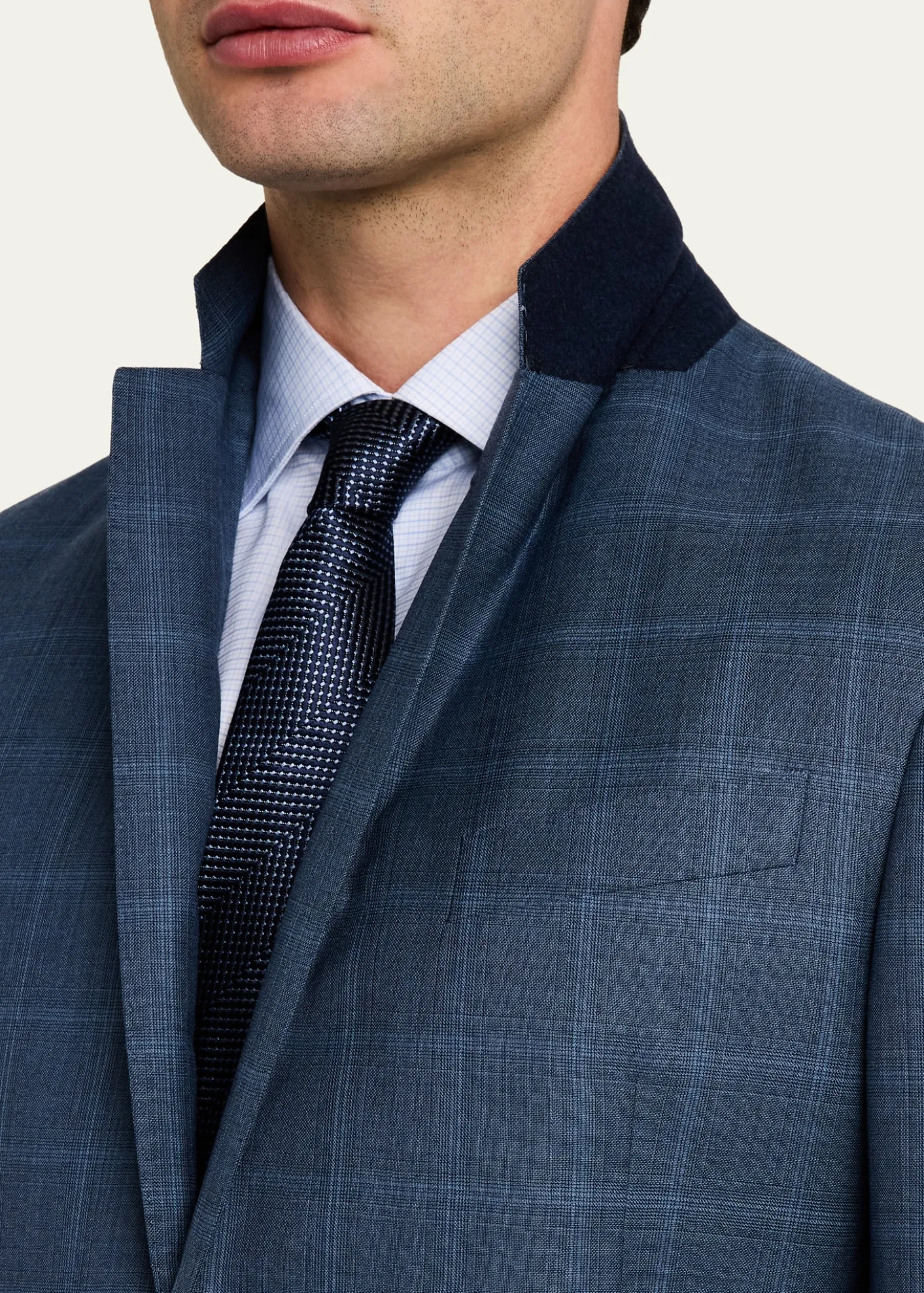 Giorgio ArmaniMen's Blurred Windowpane 240G Suit