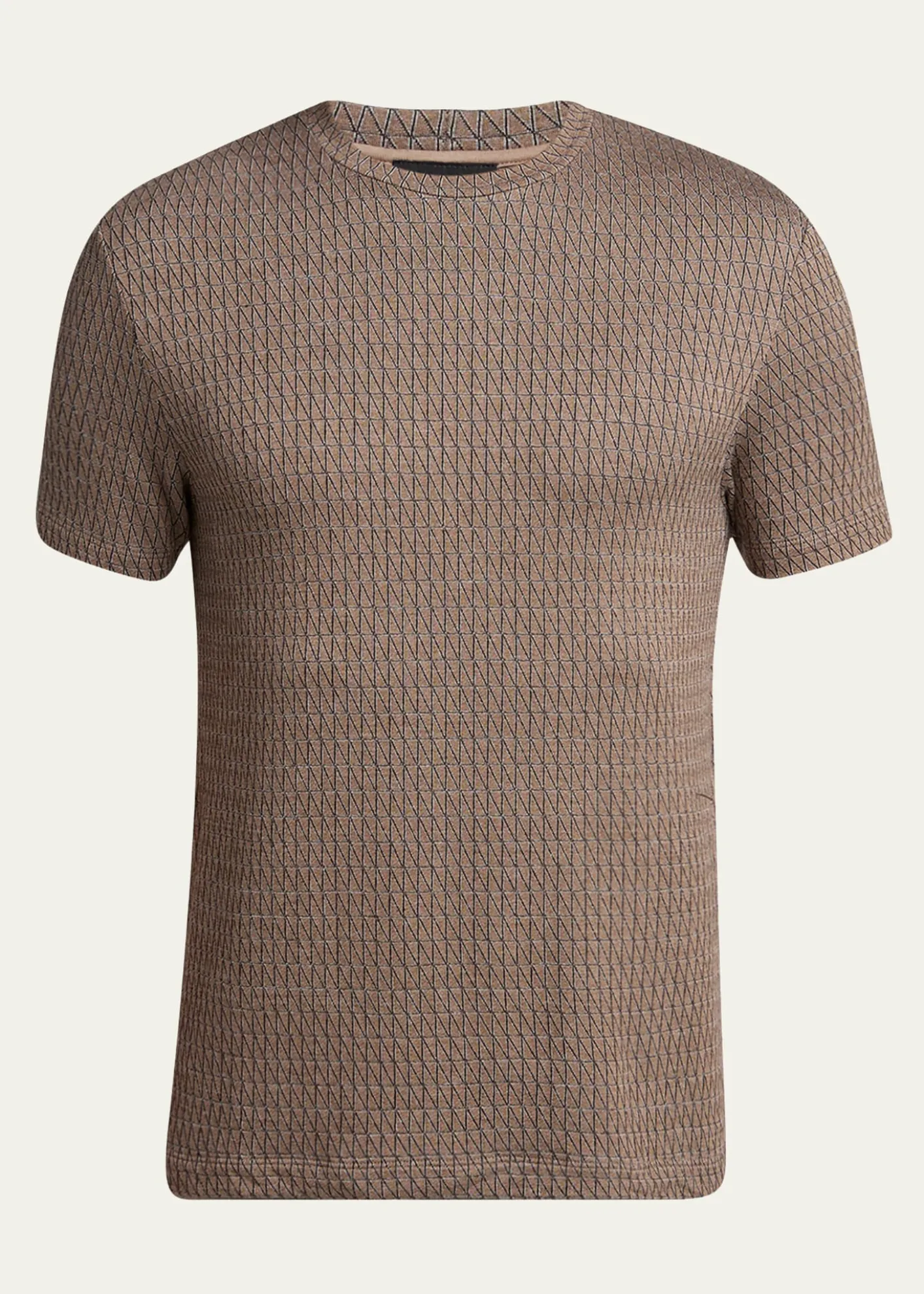 Giorgio ArmaniMen's Box-Jacquard Viscose Stretch Crewneck T-Shirt