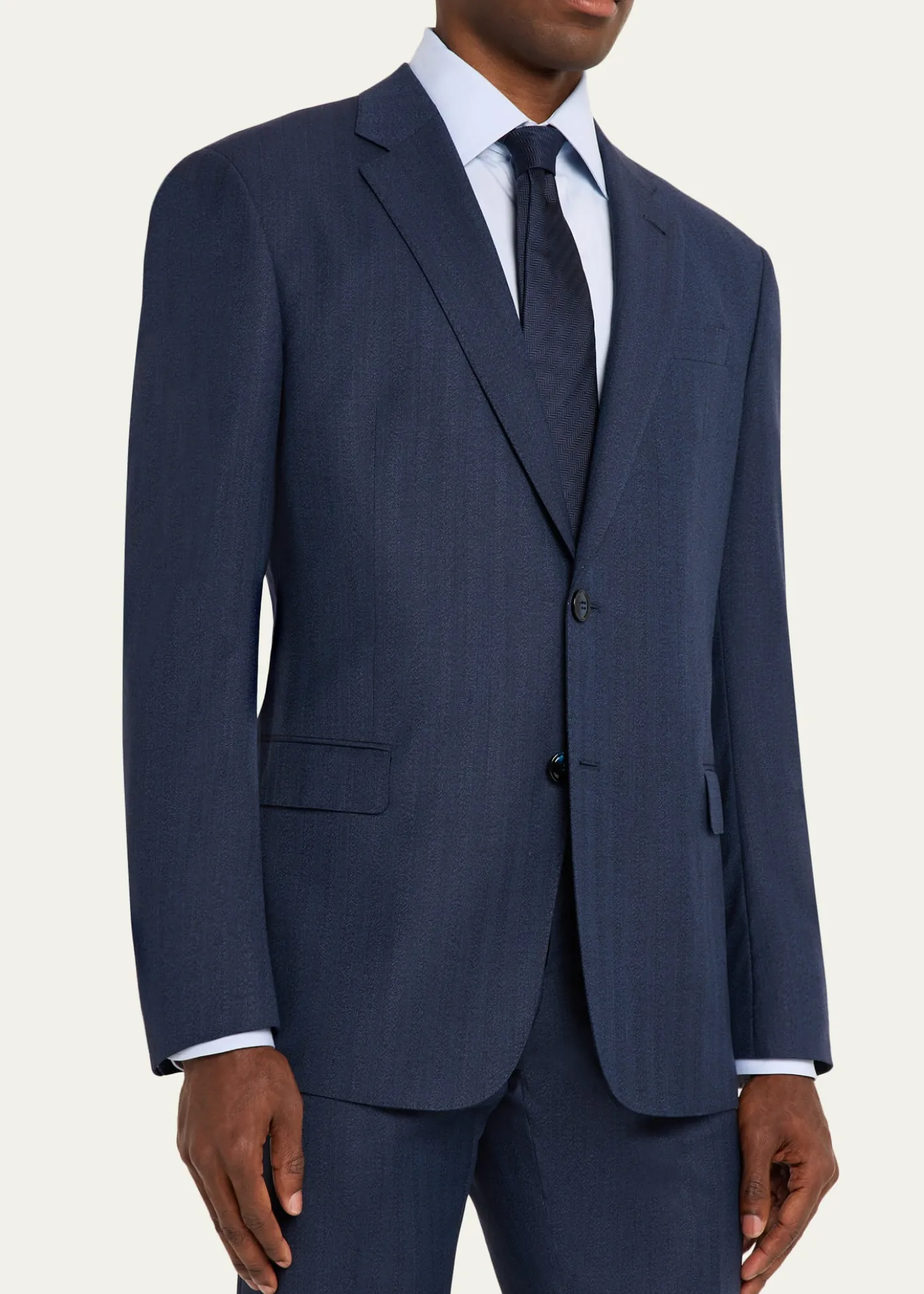 Giorgio ArmaniMen's Soft Line Chevron Single-Breasted Suit