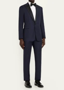 Giorgio ArmaniMen's Soft Woven Satin-Trim Single-Breasted Suit
