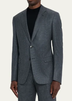 Giorgio ArmaniMen's Wool Micro-Houndstooth Two-Piece Suit