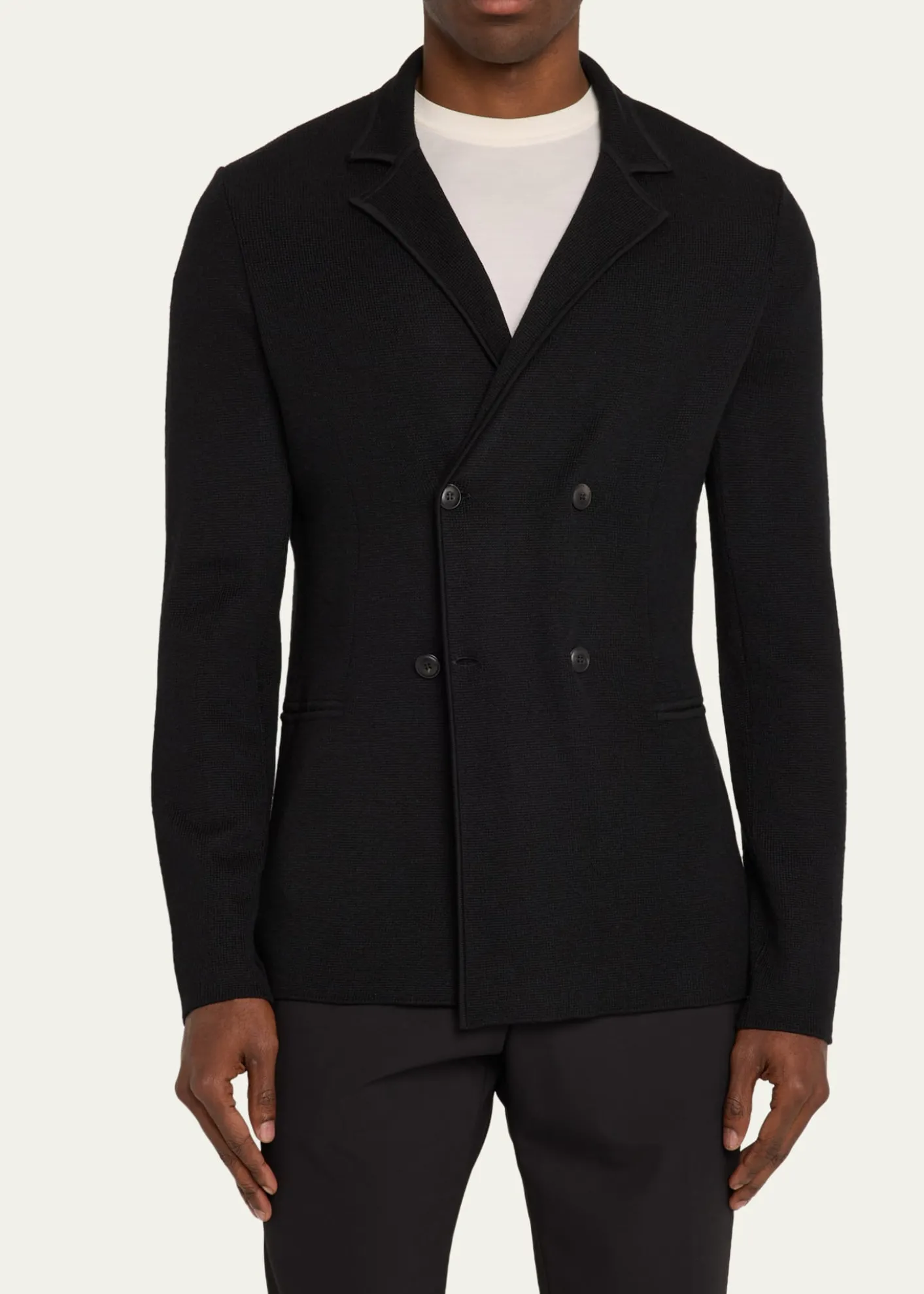 Giorgio ArmaniMen's Wool-Cashmere Rib Stitch Blazer