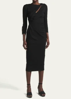 Giorgio ArmaniAsymmetric Keyhole Midi Dress