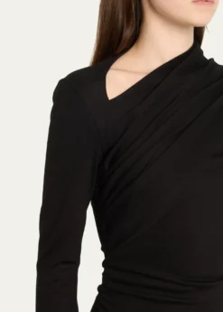 Giorgio ArmaniAsymmetric Long-Sleeve Jersey Dress
