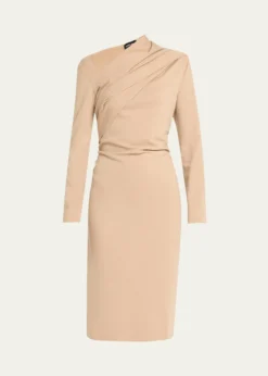 Giorgio ArmaniAsymmetric Long-Sleeve Jersey Dress