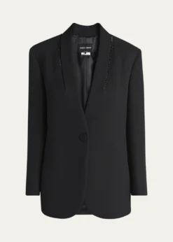Giorgio ArmaniBeaded Silk Tuxedo Jacket