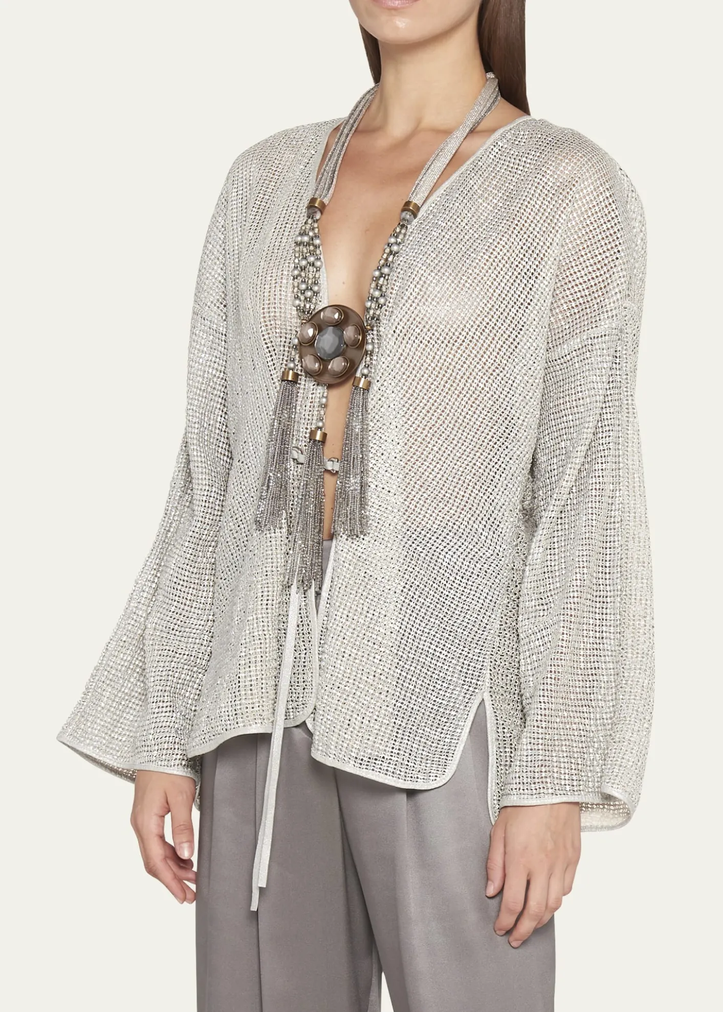 Giorgio ArmaniBeaded Tassel Statement Necklace