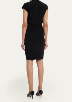 Giorgio ArmaniBelted Cap-Sleeve Jersey Wrap Dress