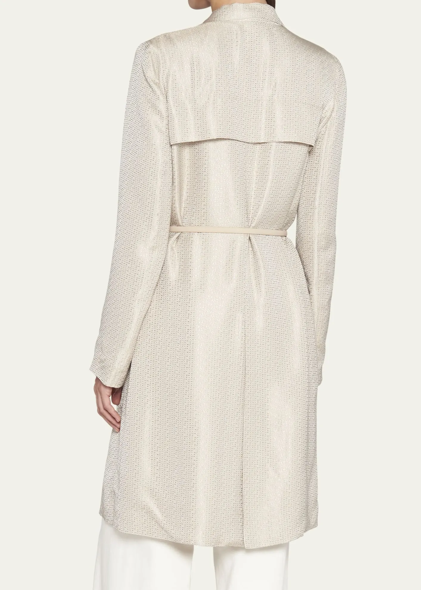 Giorgio ArmaniBelted Metallic Wrap Coat