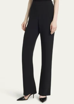 Giorgio ArmaniBlack Cady Straight-Leg Pants