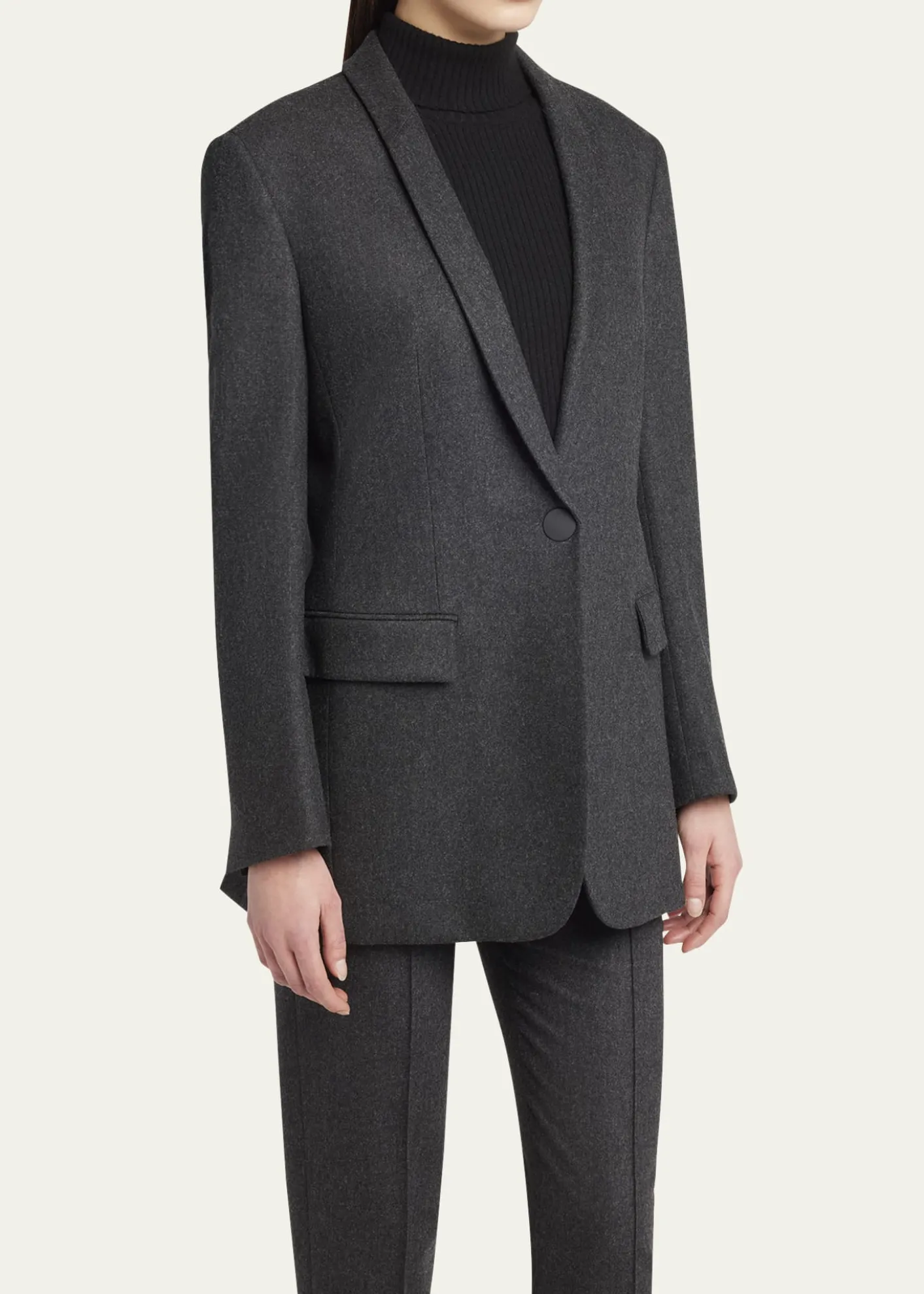 Giorgio ArmaniCashmere Flannel Single-Breasted Blazer