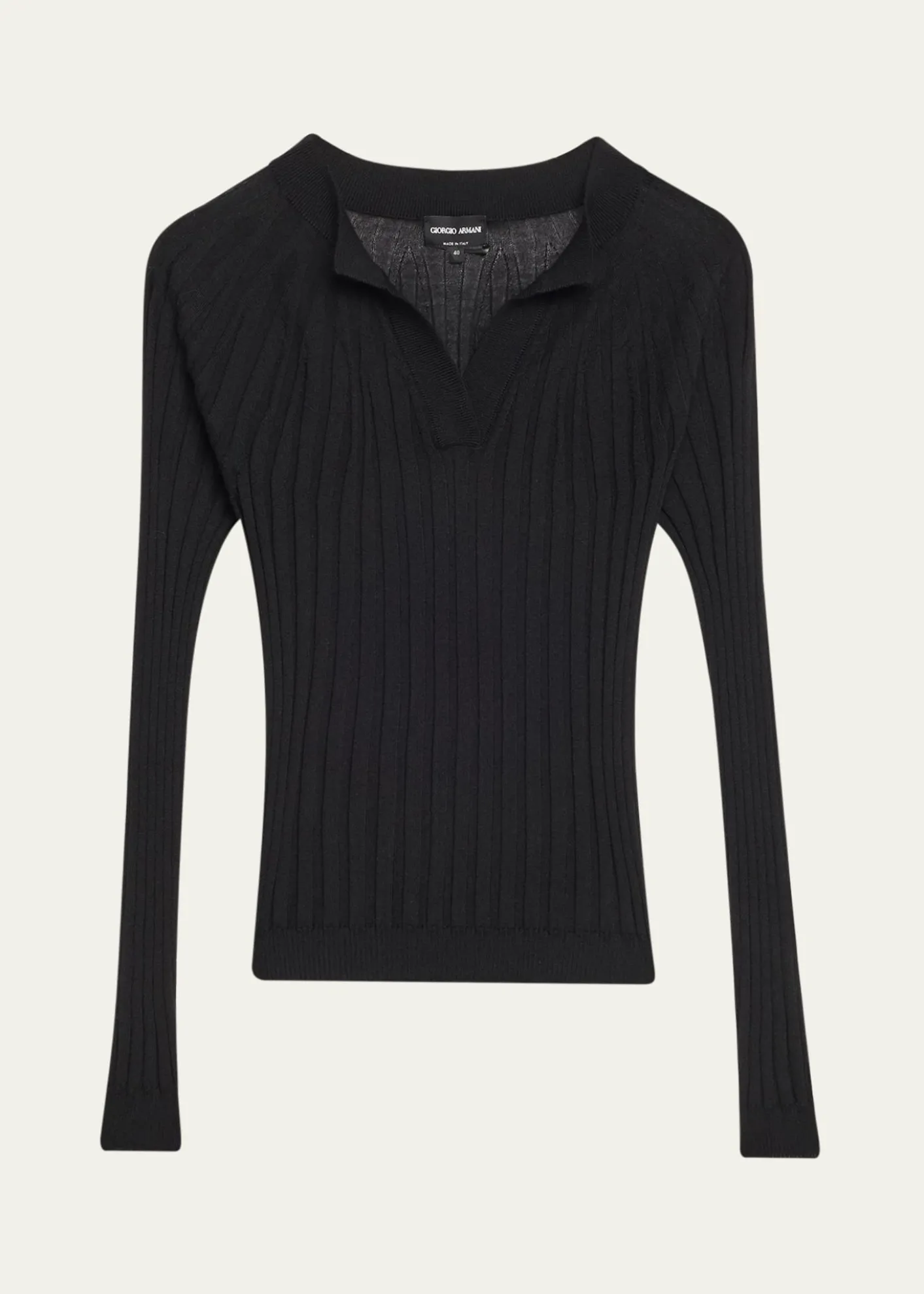 Giorgio ArmaniCashmere-Silk Rib Knit Sweater