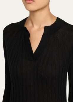 Giorgio ArmaniCashmere-Silk Rib Knit Sweater
