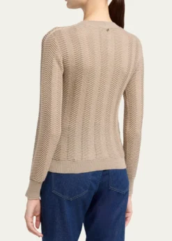 Giorgio ArmaniChevron Cashmere Knit Crewneck Sweater