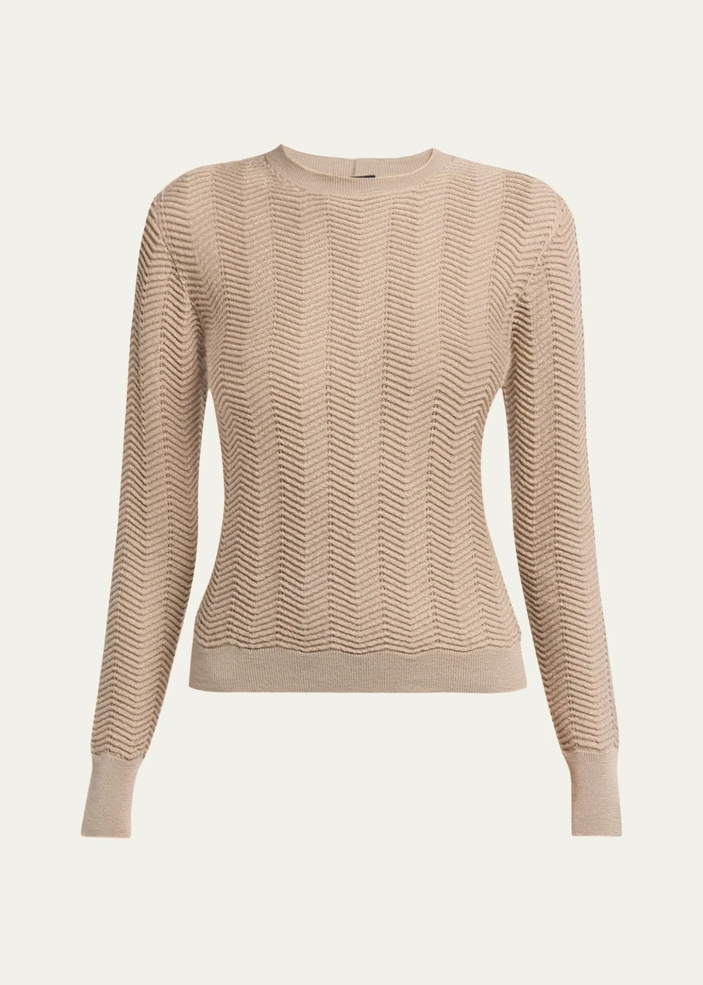 Giorgio ArmaniChevron Cashmere Knit Crewneck Sweater