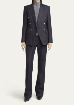 Giorgio ArmaniCotton-Cashmere Denim Straight-Leg Trousers