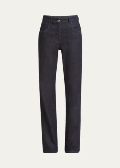 Giorgio ArmaniCotton-Cashmere Denim Straight-Leg Trousers