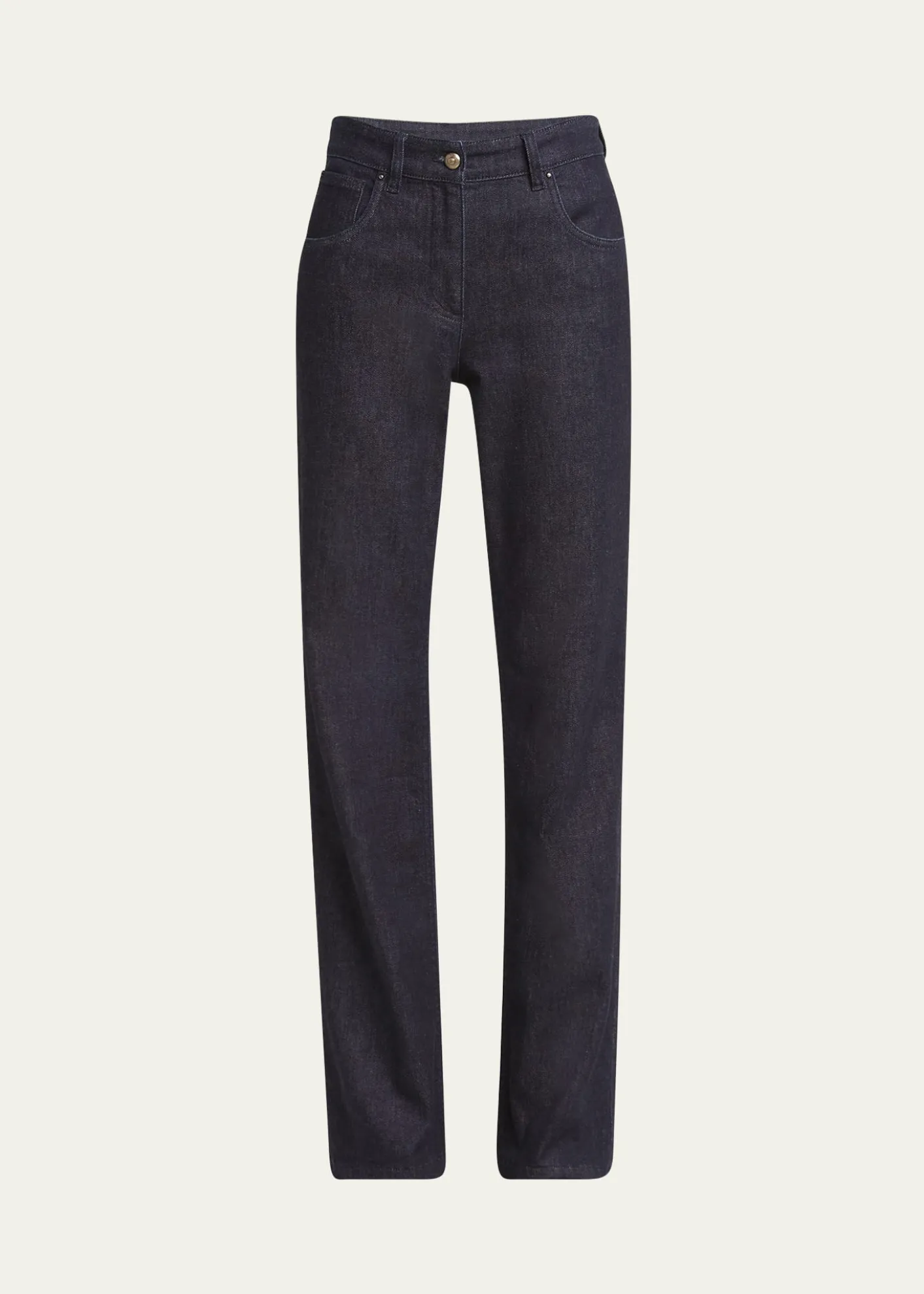 Giorgio ArmaniCotton-Cashmere Denim Straight-Leg Trousers