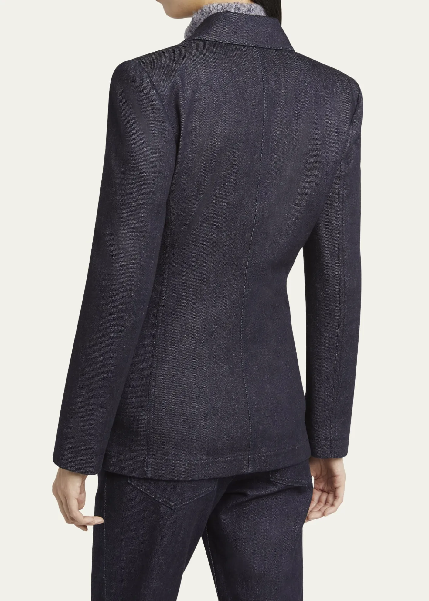 Giorgio ArmaniCotton-Cashmere Denim Double-Breasted Blazer