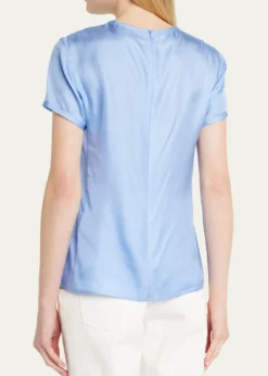 Giorgio ArmaniCrewneck Short-Sleeve Silk T-Shirt