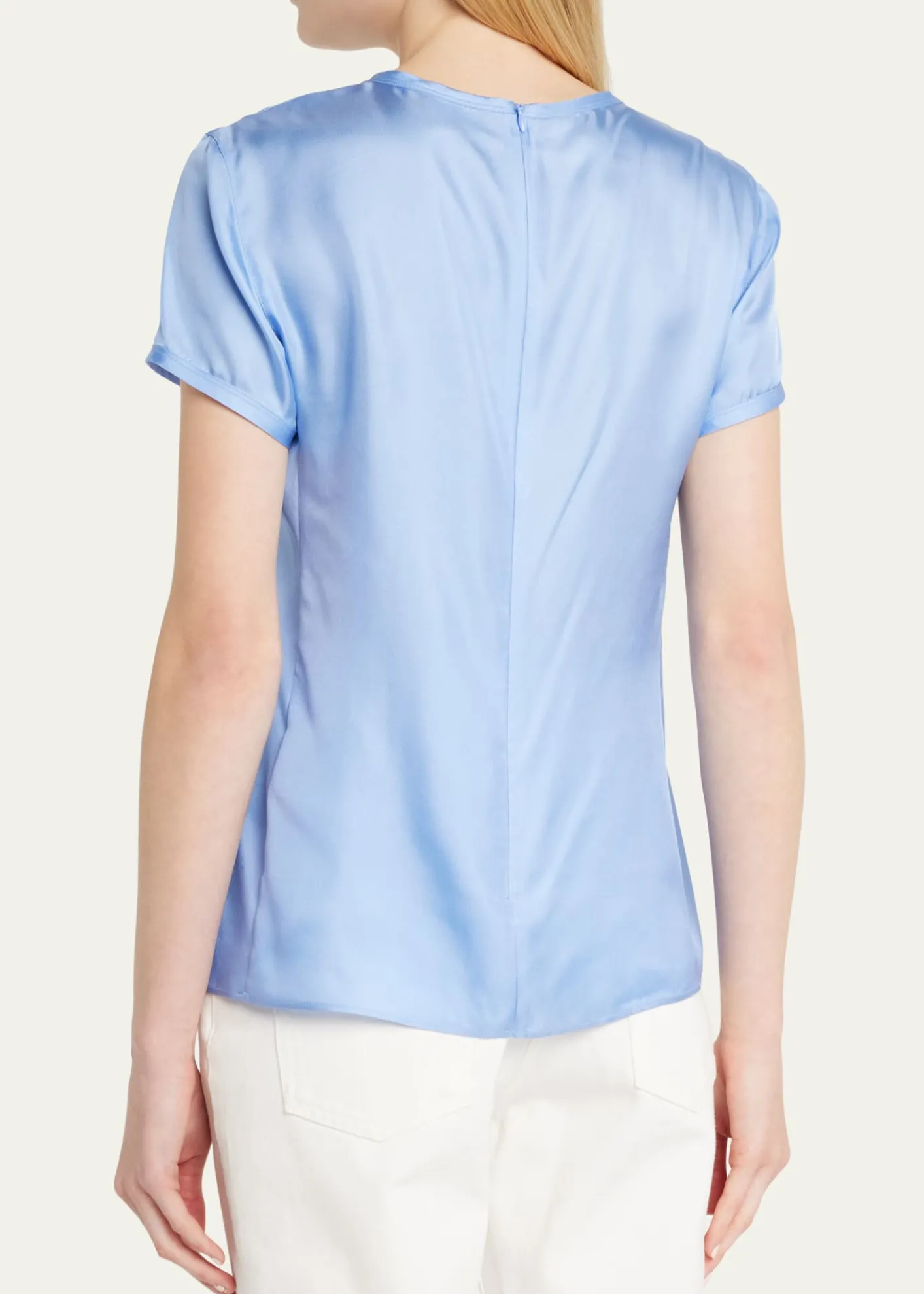 Giorgio ArmaniCrewneck Short-Sleeve Silk T-Shirt