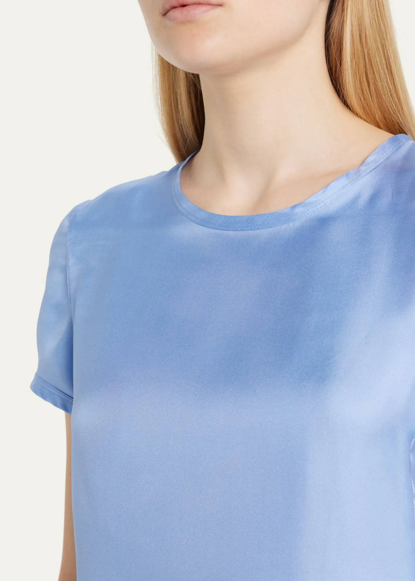 Giorgio ArmaniCrewneck Short-Sleeve Silk T-Shirt