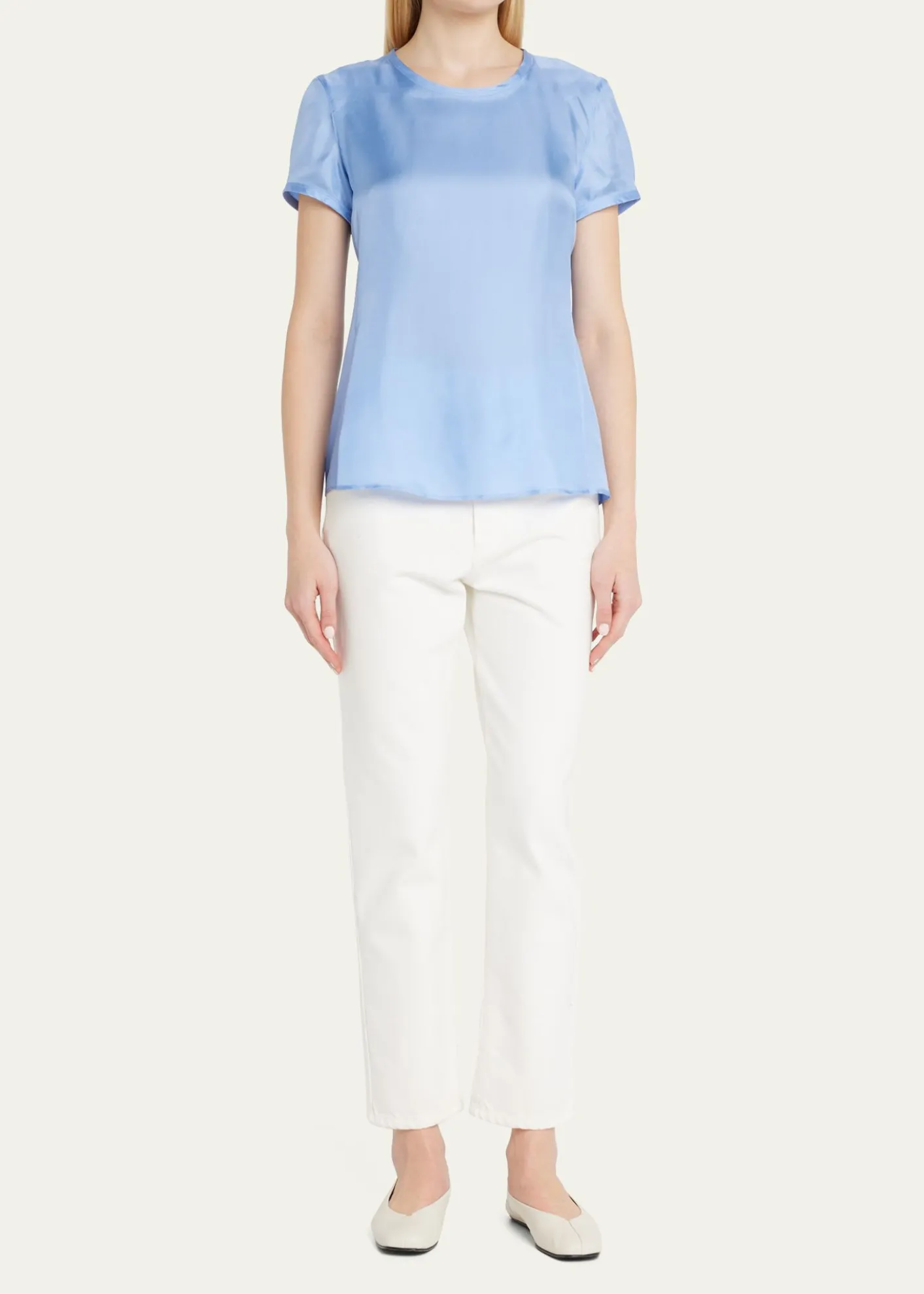 Giorgio ArmaniCrewneck Short-Sleeve Silk T-Shirt