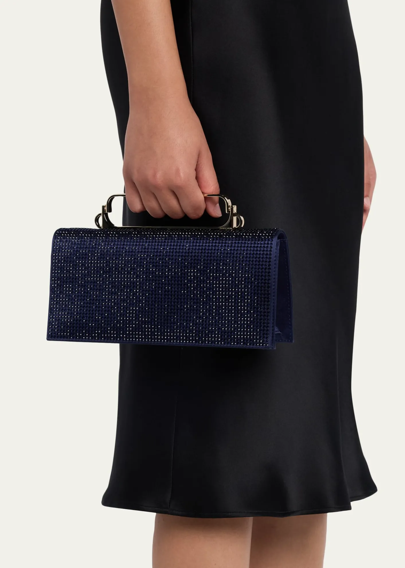 Giorgio ArmaniCrystal Avenue Rhinestone & Satin Clutch Bag