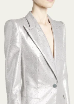Giorgio ArmaniCrystal One-Button Silk Blazer