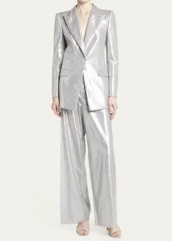 Giorgio ArmaniCrystal One-Button Silk Blazer