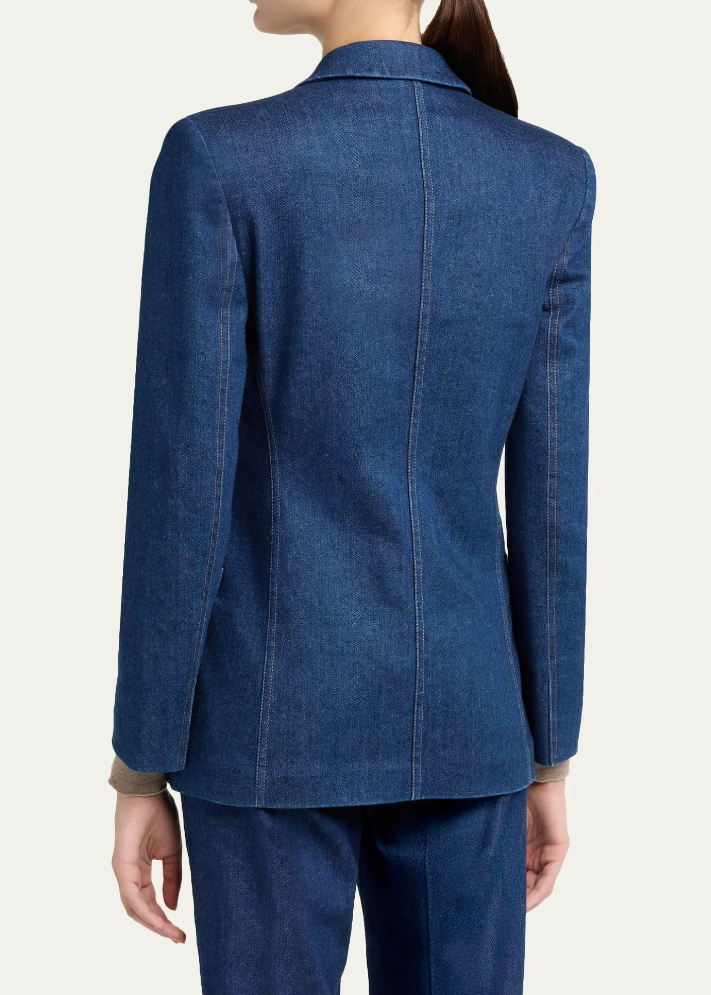 Giorgio ArmaniDenim Single-Breasted Blazer Jacket
