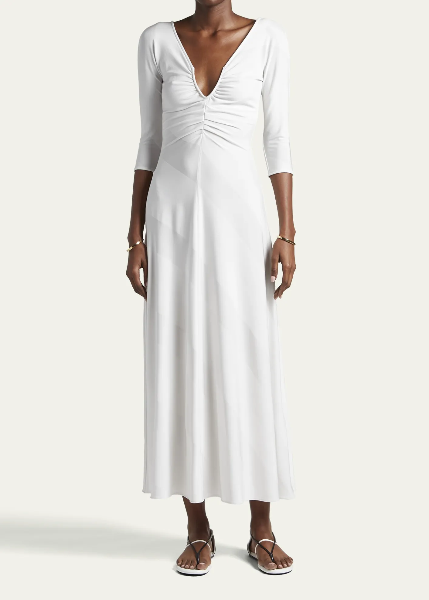 Giorgio ArmaniDiagonal Striped Jacquard Jersey Maxi Dress