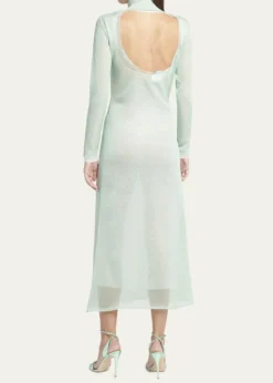 Giorgio ArmaniDouble-Layer Open-Back Lurex Jersey Midi Dress