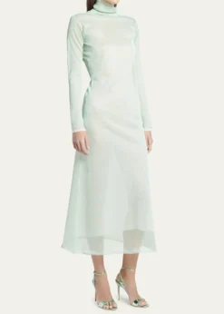 Giorgio ArmaniDouble-Layer Open-Back Lurex Jersey Midi Dress