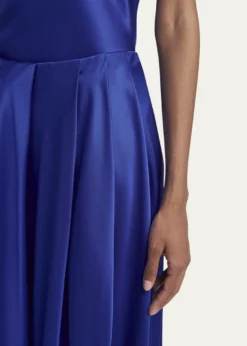 Giorgio ArmaniDouble Silk Satin Pleated Midi Skirt