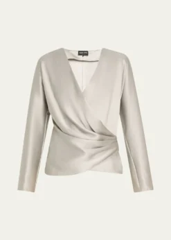Giorgio ArmaniDraped Double Silk Wrap Shirt