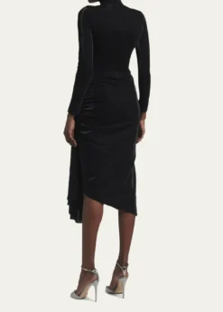Giorgio ArmaniDraped Iridescent Jersey Midi Dress