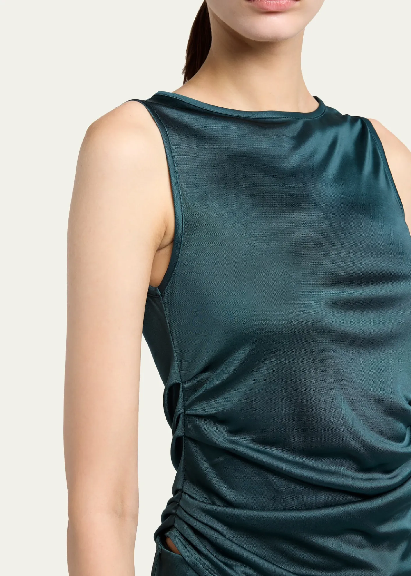 Giorgio ArmaniDraped Sleeveless Blouse
