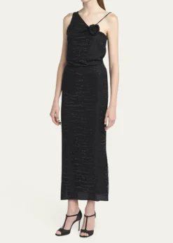 Giorgio ArmaniEmbellished Rose One-Shoulder Gown