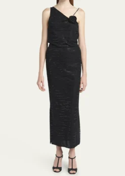 Giorgio ArmaniEmbellished Rose One-Shoulder Gown