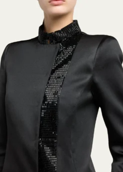 Giorgio ArmaniEmbroidered Silk Single-Breasted Jacket