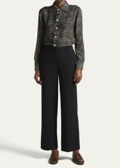 Giorgio ArmaniFlocked Check Silk Blouse
