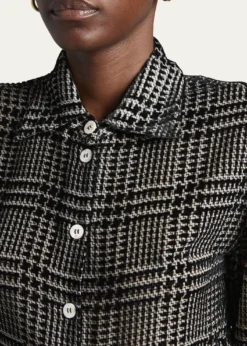 Giorgio ArmaniFlocked Check Silk Blouse